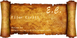 Eiler Cirill névjegykártya